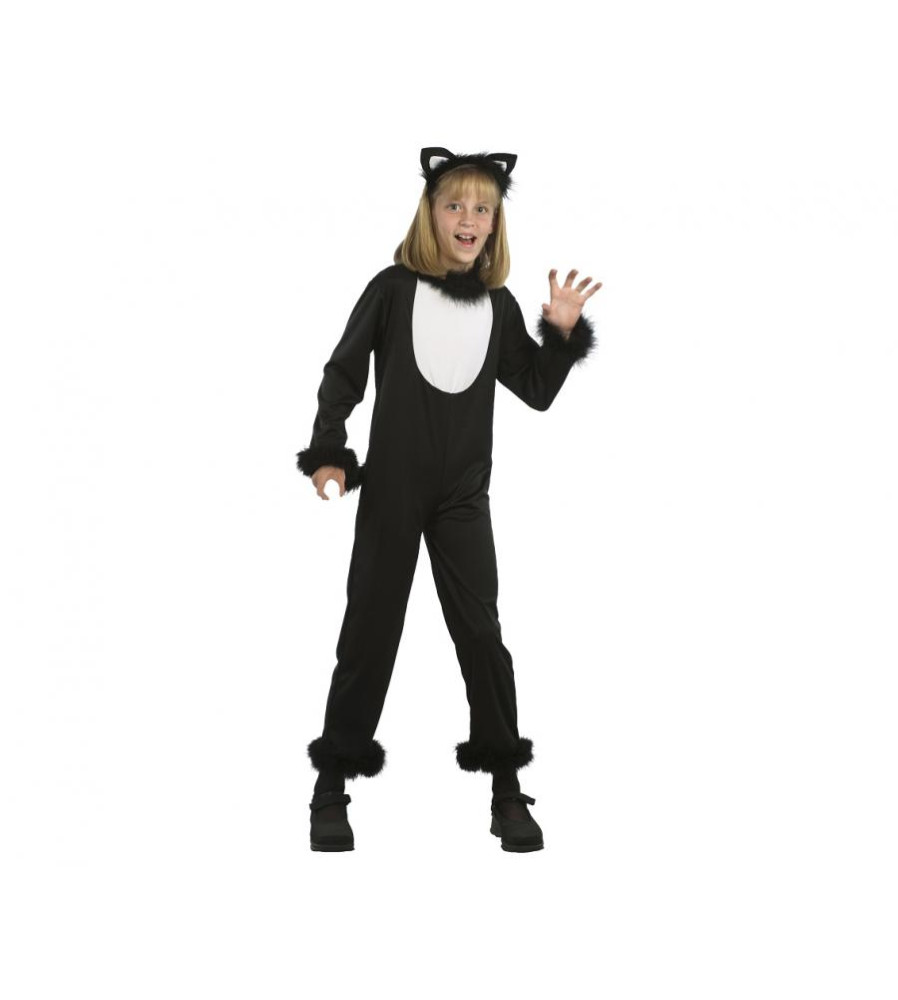Costum carnaval pisica pentru copii Halloween Black, marime 110/120 cm (5-6 ani)