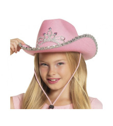 Palarie cowboy roz cu...