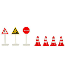 Set pista de curse din 55 de piese, trenulet cu sina, masini de constructii si accesorii