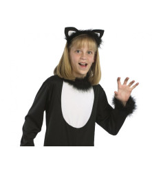 Costum carnaval pisica pentru copii Halloween Black, marime 120/130 cm 6-7 ani