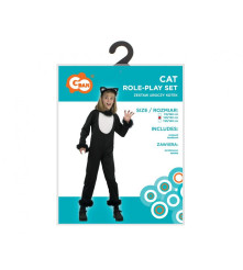 Costum carnaval pisica pentru copii Halloween Black, marime 120/130 cm 6-7 ani