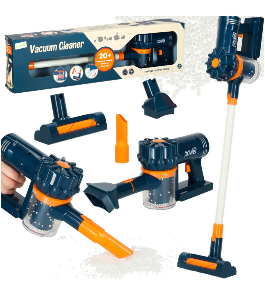 Aspirator vertical de jucarie pentru copii 2 in1 cu funcție de aspirare,  bleumarin