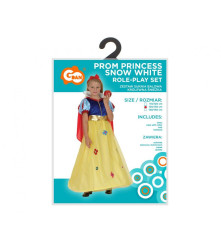 Costum carnaval Albă ca Zăpada pentru copii cu pelerina, marime 120-130 cm, multicolor (7-8 ani)