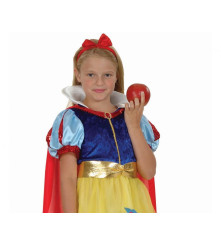 Costum carnaval Albă ca Zăpada pentru copii cu pelerina, marime 120-130 cm, multicolor (7-8 ani)