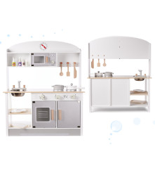 Bucatarie de jucarie din lemn pentru copii, mdf, cu accesorii moderne, 82cm