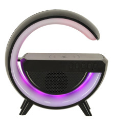 Lampa de veghe LED RGB incarcator inductiv si radio, negru
