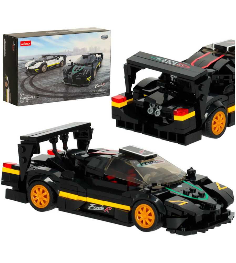 Masina  Rastar Pagani Zonda R din blocuri, 387 piese, scara 1:28,  Negru