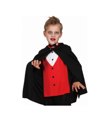 Costum carnaval Gotic Vampir pentru copii cu pelerina si bluza, 8 - 10 ani (130/140 cm)