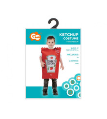 Costum carnaval Ketchup pentru copii 3-4 ani (92-104 cm)