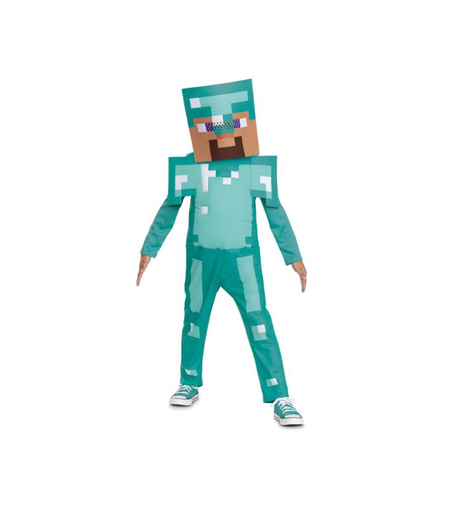 Costum carnaval pentru copii Steve Diamond - Minecraft Marime XS ( 3-4 ani)