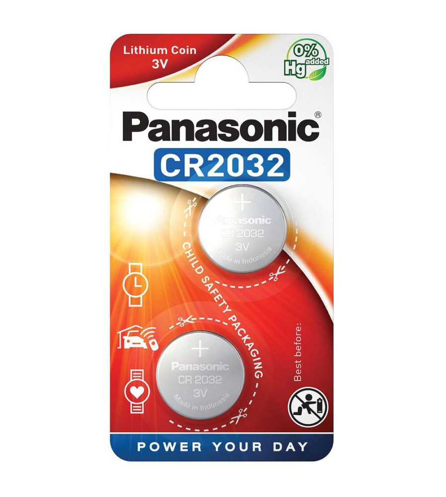 Baterie Panasonic CR2032, DL2032 225mAh 3V baterie cu litiu buton (duo blister)