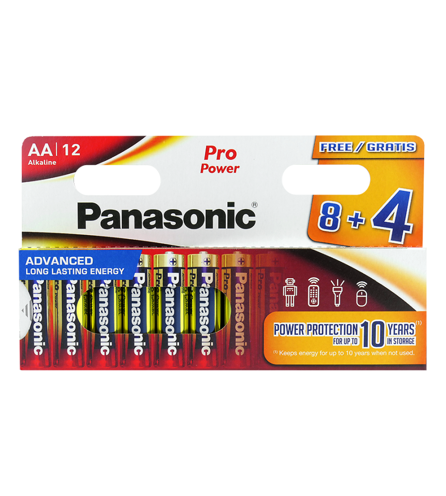 Set 12 Baterii Panasonic Alkaline PRO Power LR6/AA