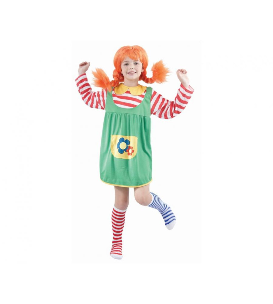 Costum carnaval Pippi pentru copii, marime 110/120 cm, (5-6 Ani)