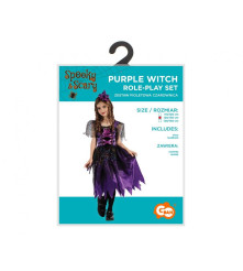 Costum carnaval Vrajitoare Purple Witch pentru copii, marime 120/130 cm ( 6-8 ani)