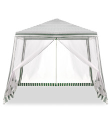 Cort pavilion usor de montat, cu plasa de tantari, alb-verde, 2,4X2,4m