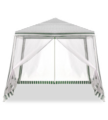 Cort pavilion usor de montat, cu plasa de tantari, alb-verde, 2,4X2,4m