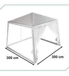 Cort pavilion usor de montat, cu plasa de tantari, alb-verde, 2,4X2,4m
