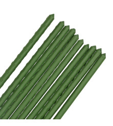 Set 10 araci/suport pentru rosii, castraveti, fasole, metal + PVC, verde, 120 x 1.1 cm