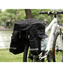 Geanta pentru bicicleta, cu elemente reflectorizante, benzi elastice pentru atasarea bagajelor suplimentare, negru