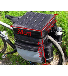 Geanta pentru bicicleta, cu elemente reflectorizante, benzi elastice pentru atasarea bagajelor suplimentare, negru