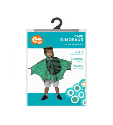 Costum carnaval Dinozaur pentru copii, pelerina si gluga, marime  92/104 cm ( 3-4 ani)