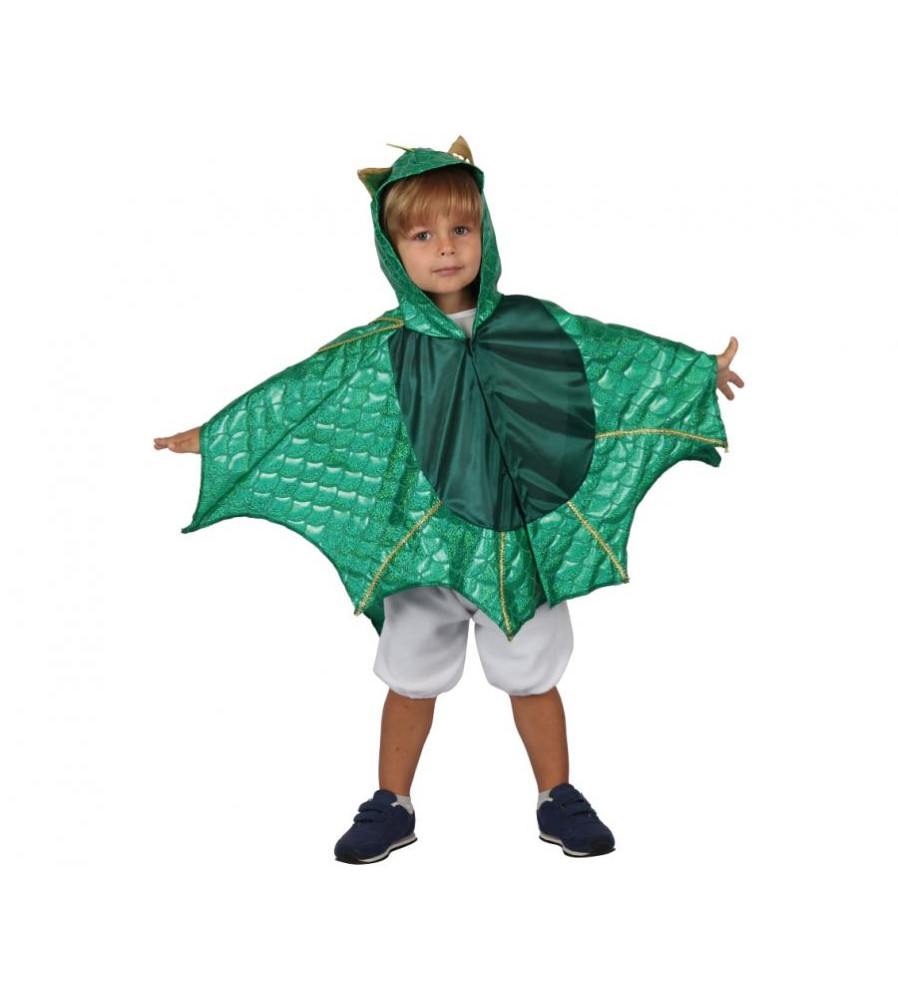 Costum carnaval Dinozaur pentru copii, pelerina si gluga, marime  92/104 cm ( 3-4 ani)
