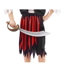 Costum carnaval Pirat cu dungi pentru fete, marime 120/130 cm (6-8 ani)