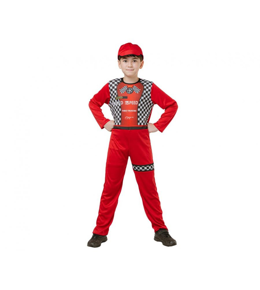 Costum carnaval Pilot de curse pentru copii, 9-10 ani ( 130/140 cm)