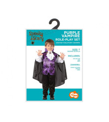 Costum carnaval Vampir Mov pentru copii, marime 92/104 cm (3-4 ani)