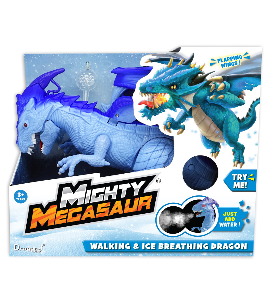 Jucarie interactiva Dragonul de gheata Mighty Megasaur, cu respiratie de gheata