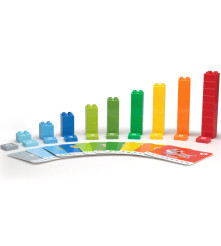 Set de 56 blocuri de constructie educative cu cartonase pentru invatarea numerelor