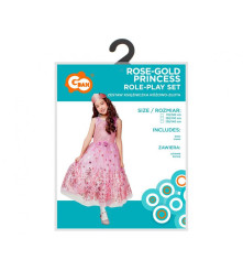 Costum carnaval Printesa roz- auriu, pentru copii, 5-6 ani ( 110/120 cm)