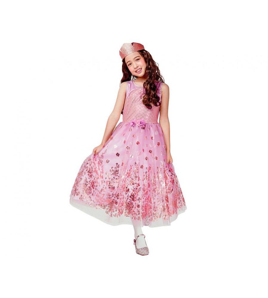Costum carnaval Printesa roz- auriu, pentru copii, 5-6 ani ( 110/120 cm)