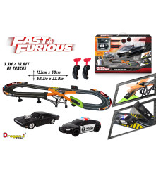 Set pista de curse Fast and Furious Dead Drop cu doua masinute si telecomenzi