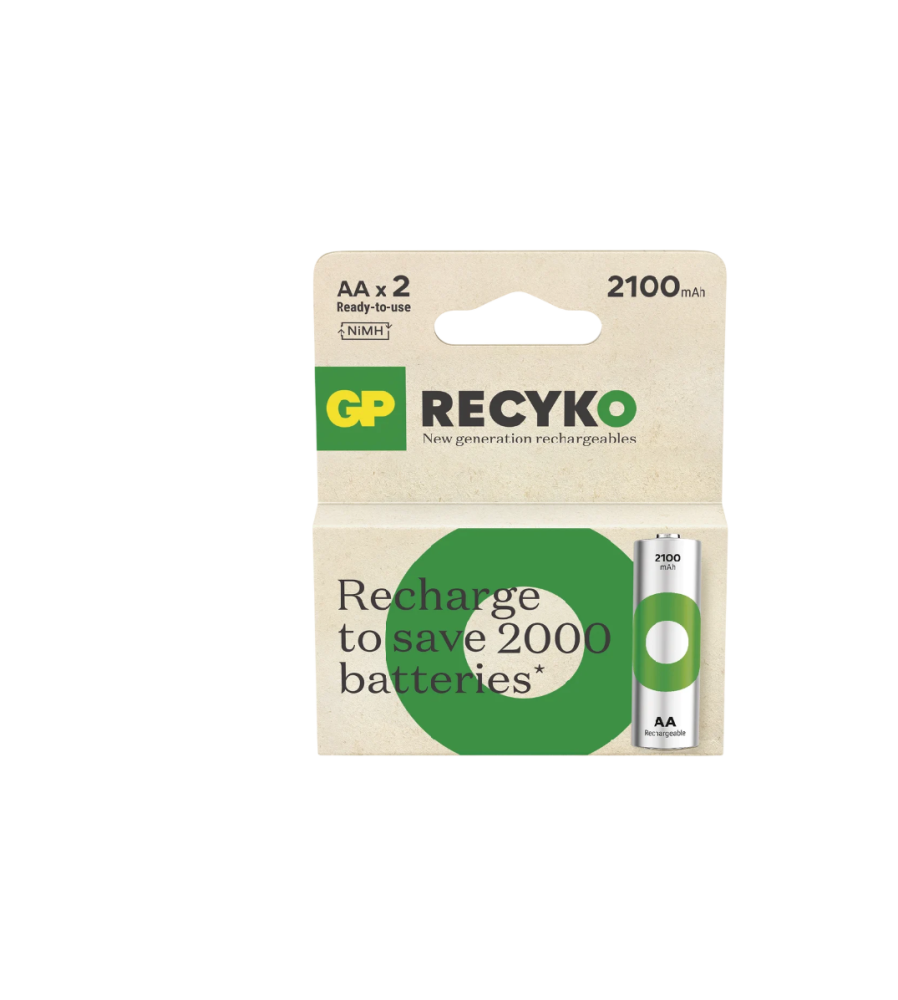 Set 2 baterii reincarcabile AA / R6 Ni-MH GP ReCyko 2100mAh