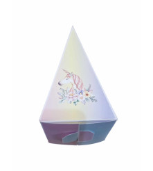 Cutie in forma de felie tort  din carton 160 gr, model Unicorn,  12 x 7 x 5 cm