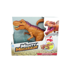 Jucarie interactiva Mighty Dinosaur cu sunete si lumini de la Dragon-i Toys, maro