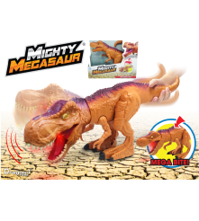 Jucarie interactiva Mighty Dinosaur cu sunete si lumini de la Dragon-i Toys, maro