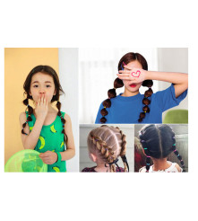 Set 600 bucati elastice de par, roz-albastru deschis, pastel, cu cutie de depozitare din plastic