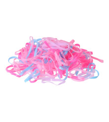 Set 600 bucati elastice de par, roz-albastru deschis, pastel, cu cutie de depozitare din plastic
