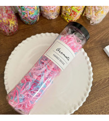 Set 600 bucati elastice de par, roz-albastru deschis, pastel, cu cutie de depozitare din plastic