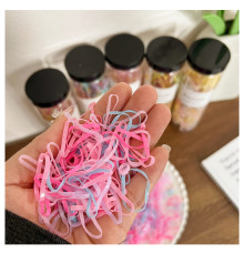 Set 600 bucati elastice de par, roz-albastru deschis, pastel, cu cutie de depozitare din plastic