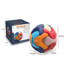 Pusculita sub forma de minge, de construit, din plastic, 16.5x16.5x16.5, multicolor