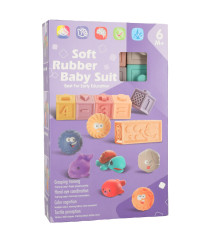Set 15 blocuri, mingi senzoriale educative, moi din silicon, multicolor