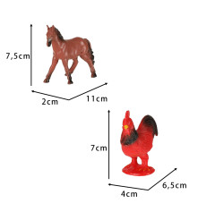 Set 12 Figurine Din Plastic, Animale De La Ferma, Multicolor