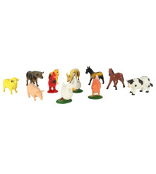 Set 12 Figurine Din Plastic, Animale De La Ferma, Multicolor