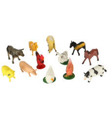 Set 12 Figurine Din Plastic, Animale De La Ferma, Multicolor