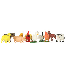 Set 12 Figurine Din Plastic, Animale De La Ferma, Multicolor