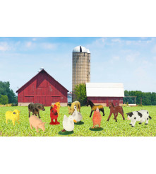 Set 12 Figurine Din Plastic, Animale De La Ferma, Multicolor