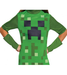 Costum carnaval Minecraft Creeper Classic Girl pentru copii, marime M ( 7 - 8 ani)